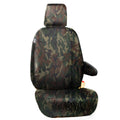 SINGLE FORD TRANSIT CUSTOM 2013 - 2022 FULLY TAILORED VAN DRIVER SEAT COVER GREEN CAMOUFLAGE