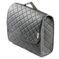 Boot Tidy Organiser Compact Storage Car Trunk Anti Slip Bag Leather Square Quilted Grey