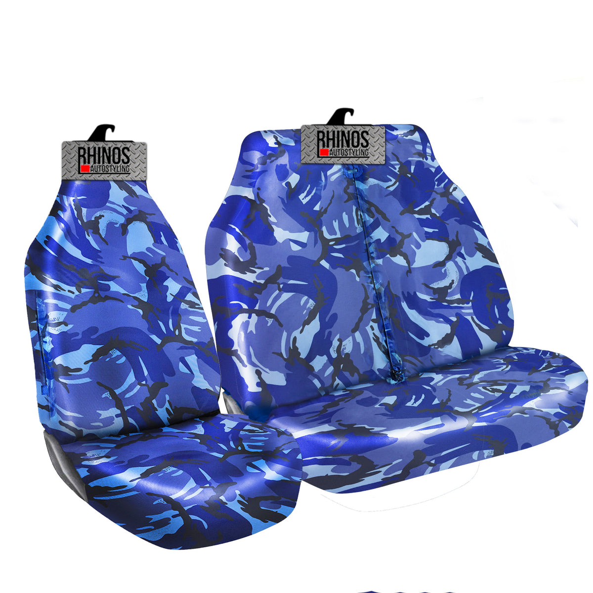 Heavy Duty Single and Double Passenger Van Seat Covers - 2+1 - Camo Grey