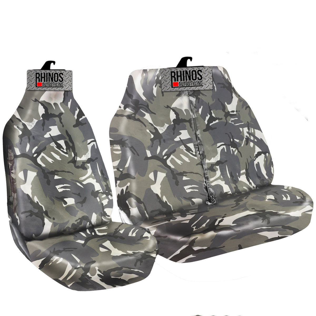 Heavy Duty Single and Double Passenger Van Seat Covers - 2+1 - Camo Blue