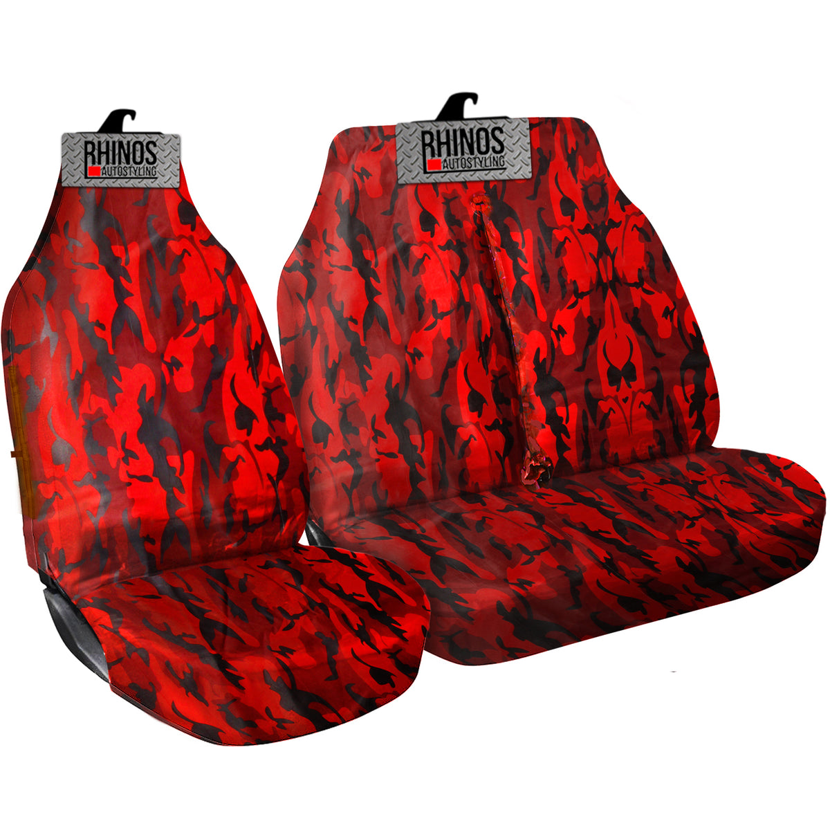 Heavy Duty Single and Double Passenger Van Seat Covers - 2+1 - Camo Grey