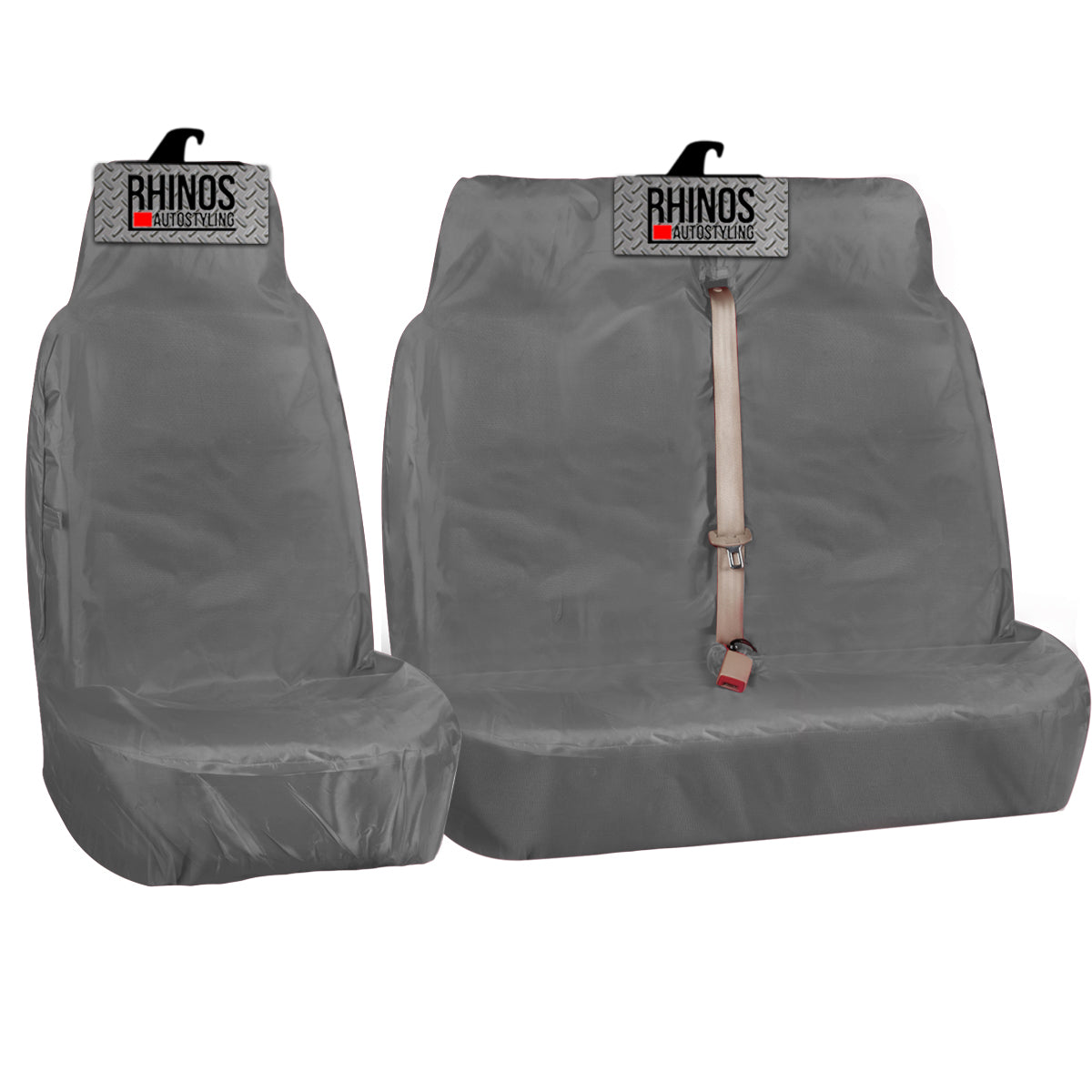 Heavy Duty Single and Double Passenger Van Seat Covers - 2+1 - Camo Grey