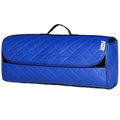 Durable Boot Tidy Tool Declutter Organiser Compact Storage Car Trunk Anti Slip Bag Leather Quilted Blue