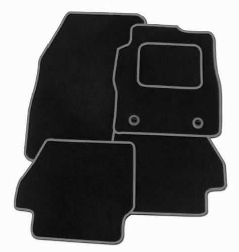 Peugeot 207 (WITH CLIPS) - TAILORED CARPET CAR MATS BLACK MAT (TRIM COLOURS AVAILABLE)