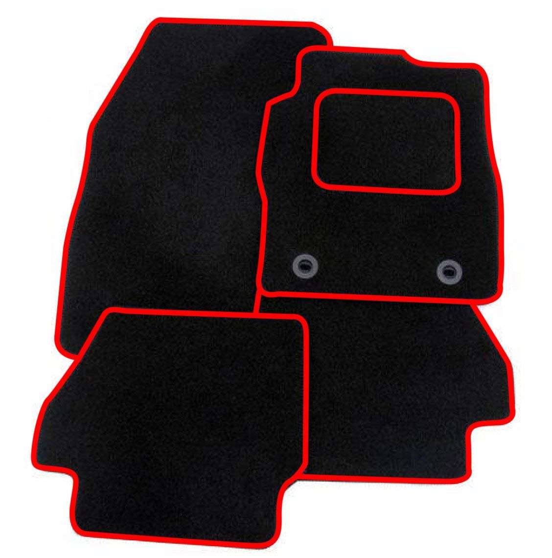 Peugeot 207 (WITH CLIPS) - TAILORED CARPET CAR MATS BLACK MAT (TRIM COLOURS AVAILABLE)