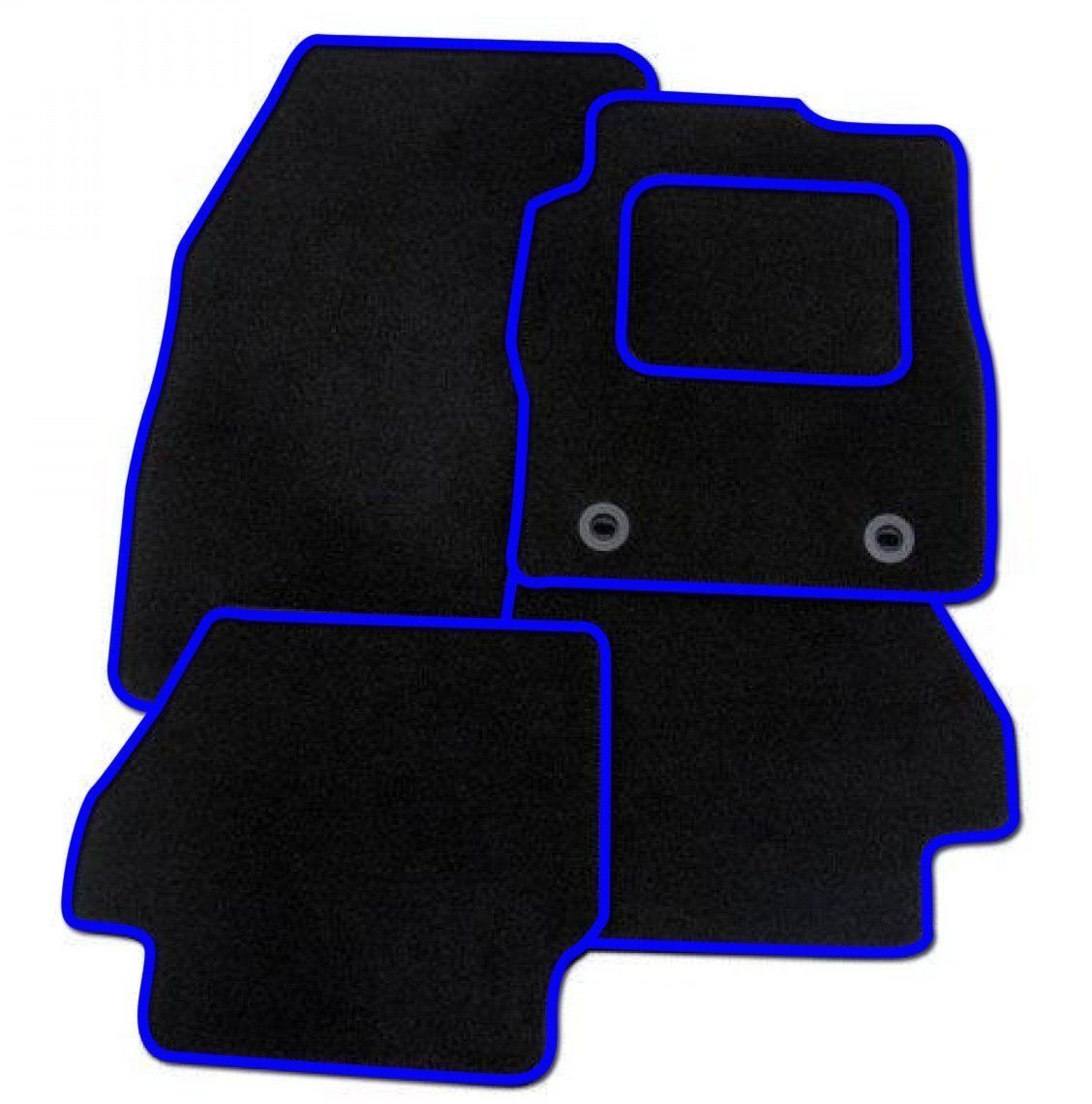 Peugeot 207 (WITH CLIPS) - TAILORED CARPET CAR MATS BLACK MAT (TRIM COLOURS AVAILABLE)