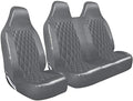 Premium Luxury Van Seat Covers Single Drivers And Double Passengers Seat Covers - 2 + 1 - Grey Quilted Diamond Leather