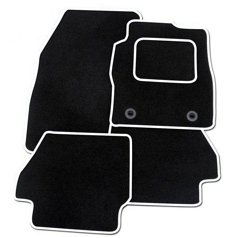 Peugeot 207 (WITH CLIPS) - TAILORED CARPET CAR MATS BLACK MAT (TRIM COLOURS AVAILABLE)