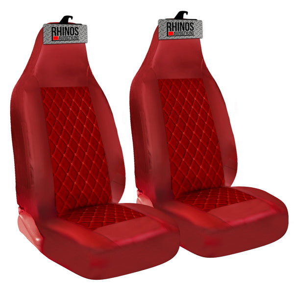 BDK Red Rome Sport 2-Tone Car Seat Cover Set With Floor Mats & Ergo Steering Wheel Cover